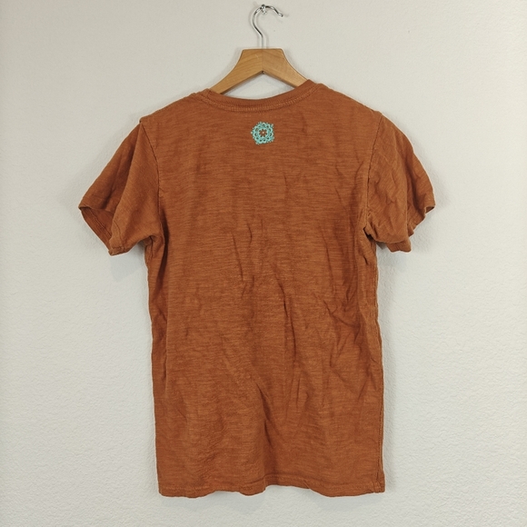 Natural Life Boyfriend Tee Shirt In Orange Boho "Live Happy" Size XS Women's - Picture 10 of 11
